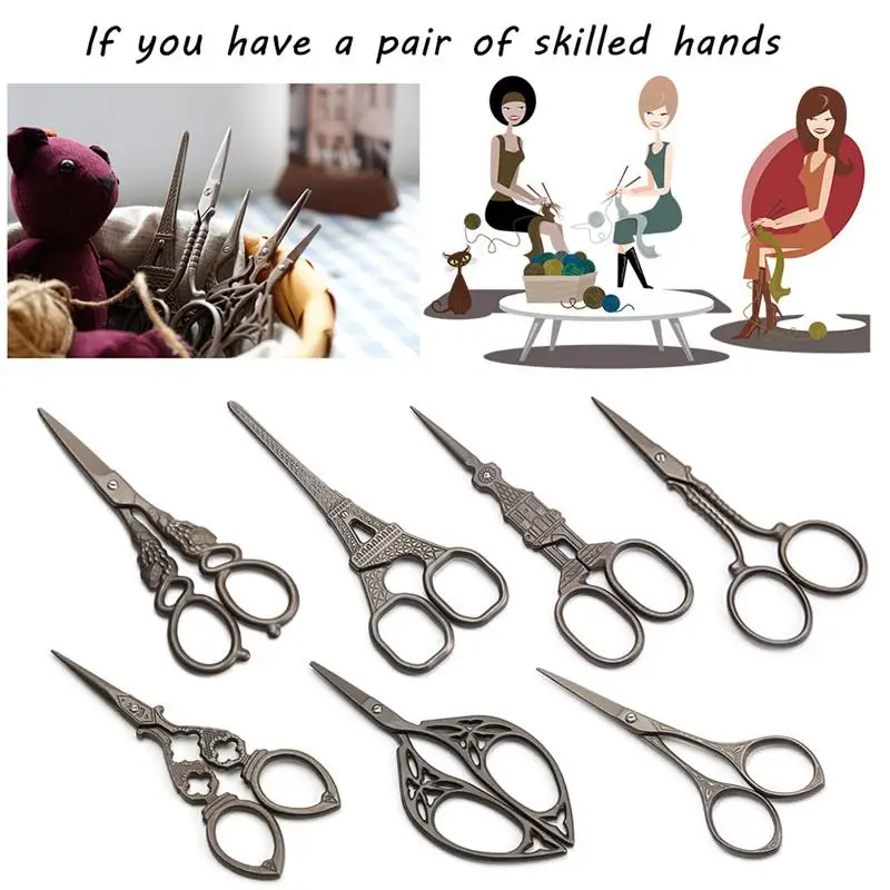

Innovative Zakka Groceries Retro Scissors Titanize DIY Handicraft Antique Stainless Steel Home Tool Scrap Booking Sewing Scissor