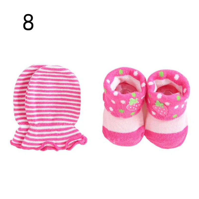 Новые модные милые хлопковые носки для маленьких детей+ Перчатки Носки для малышей - Цвет: 8