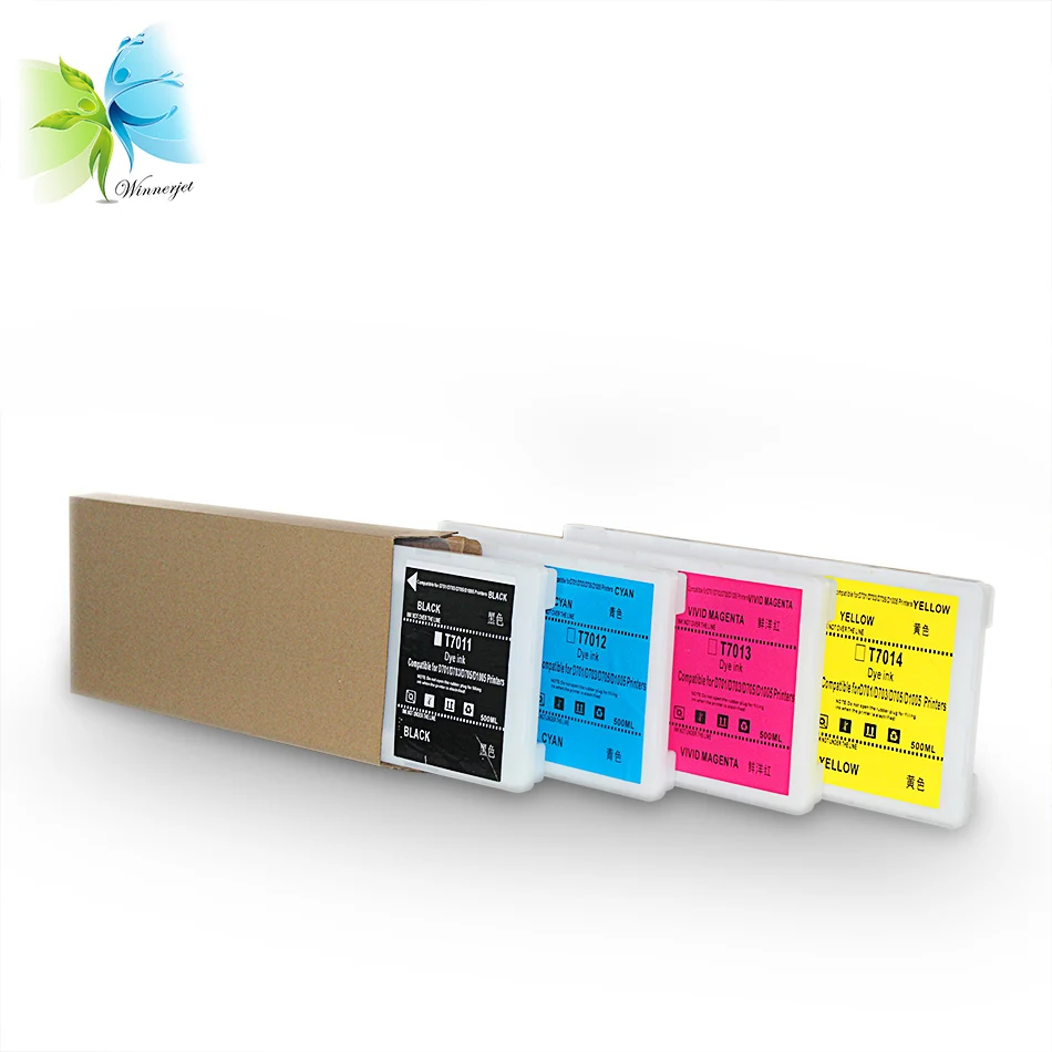 

4 color 500ml T7011-T7014 Compatible full DYE Ink Cartridge For Noritsu D701 D703 D705 D1005 printer
