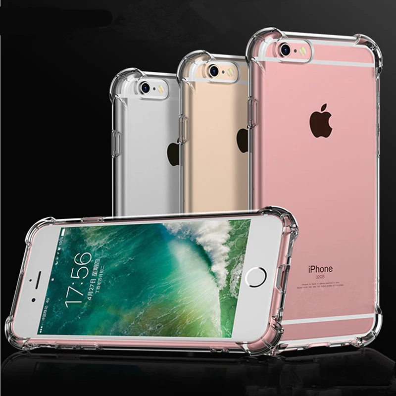 

For iphone X XS MAX XR 11 Pro Max 6 6S 7 8 Plus Airbag Super Anti-knock Shockproof Clear Soft Case Silicone Luxury Phone Case