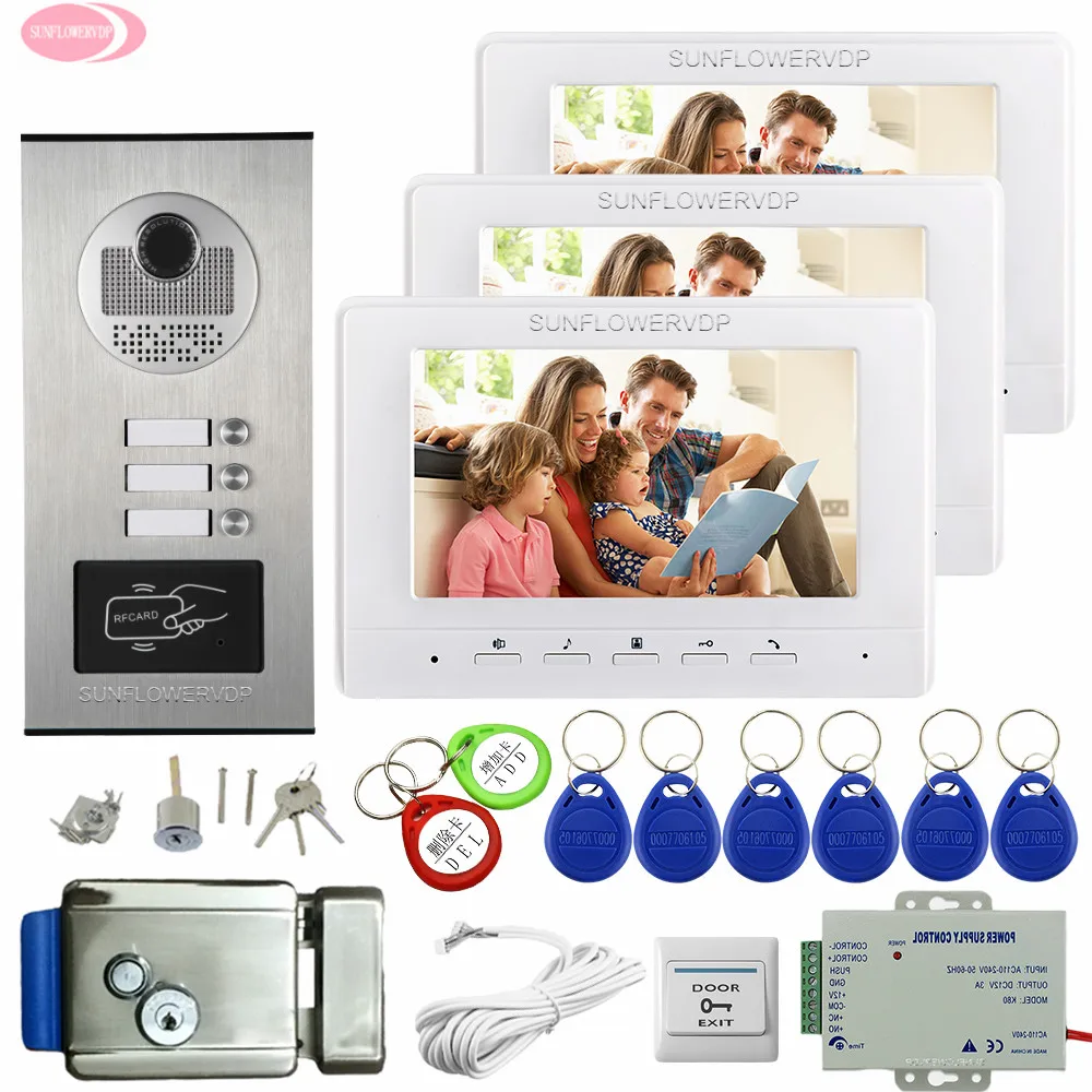2-6 квартира домофоны видеодомофон 7 ''мониторы видеодомофон для личного домофон с электронным дверным замком