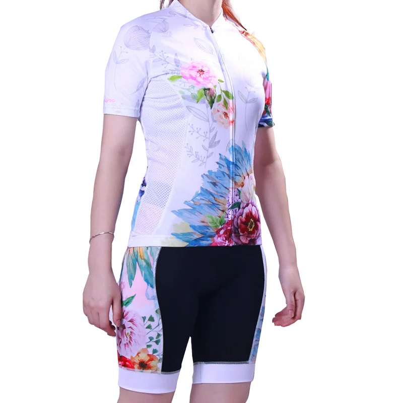 

MEIKROO Flower Soul Pro Team Cycling jersey 2019 Woman Clothing Short sleeve set Bike Clothes ropa ciclismo High quality F4