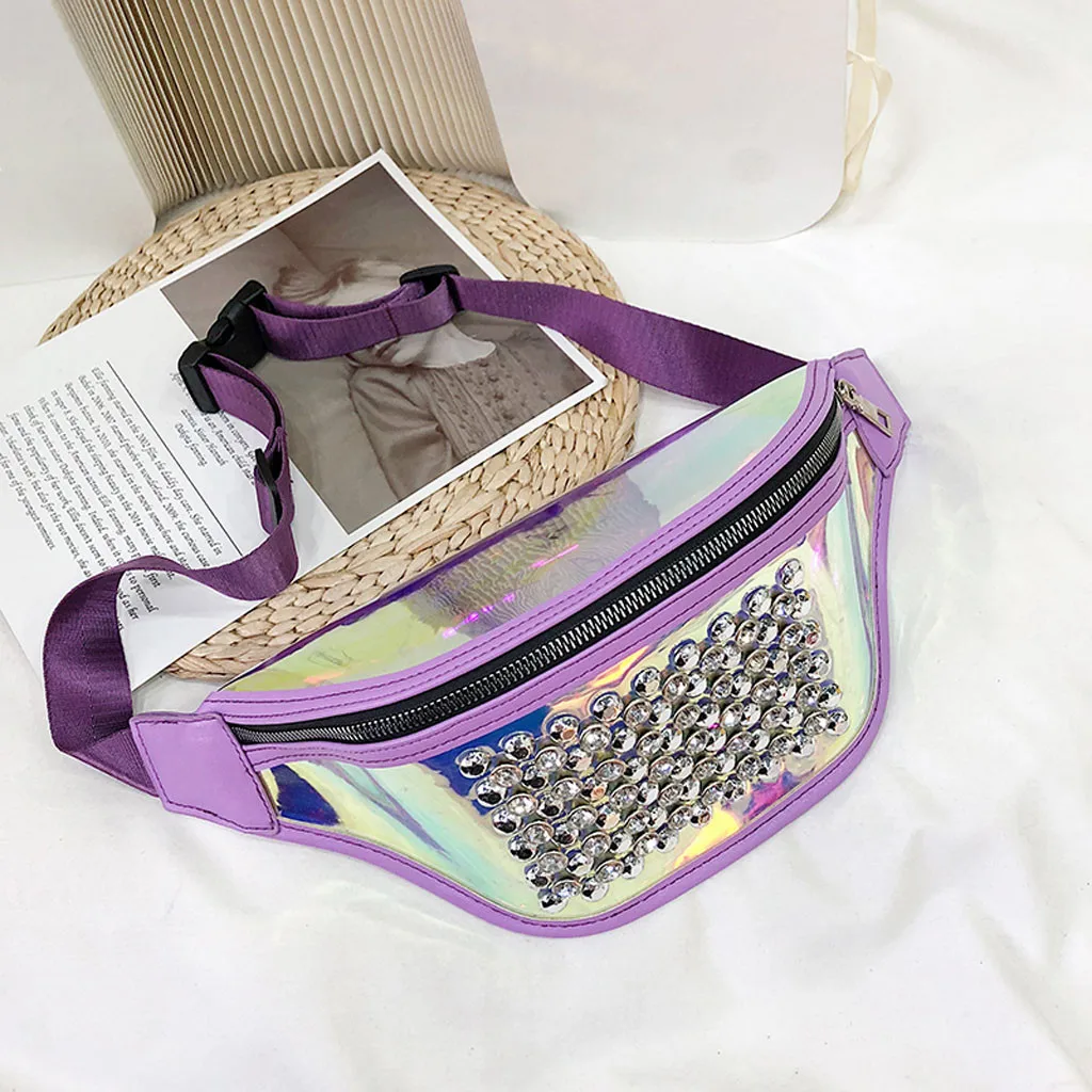 Мода 2019 крутая поясная сумка женская спортивная сумка на молнии с заклепками сумка почтальона поясные сумки супер качество поясная сумка