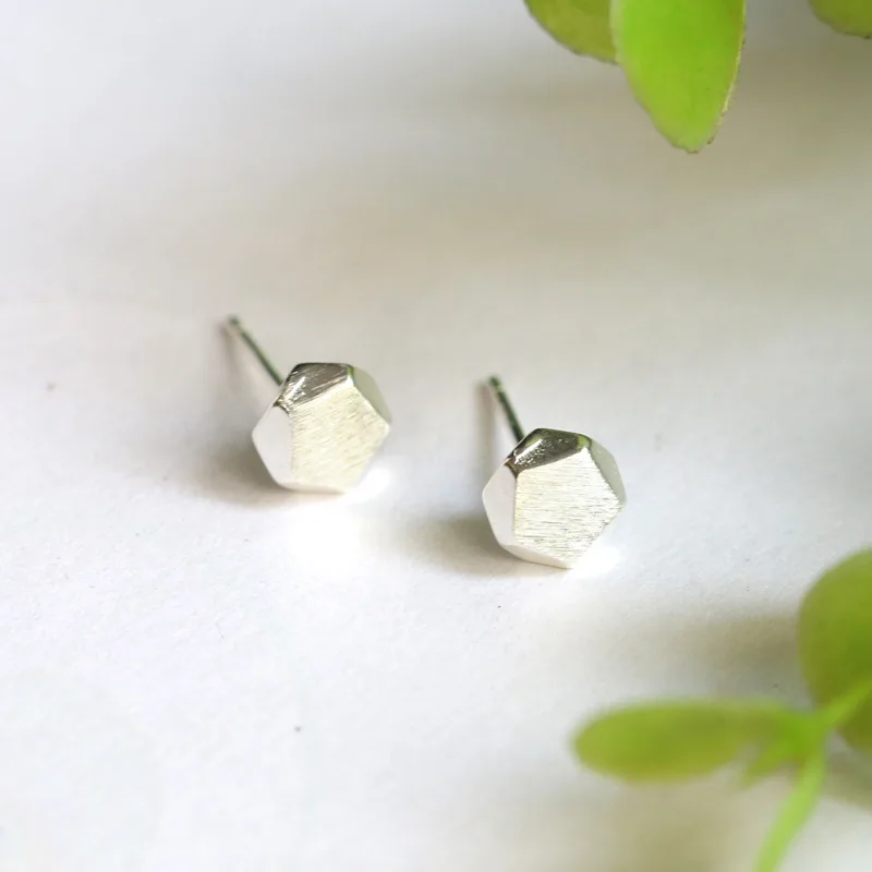 

Geometry Pentagon 925 Sterling Silver Studs Earrings