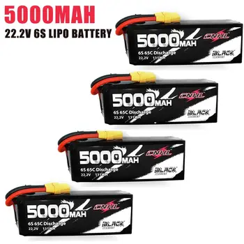

1/4PCS CNHL BLACK SERIES 5000mAh 22.2V 6S 65C XT90 Plug Lipo Battery for RC Drone FPV Racing DIY Accessories Replacment Parts