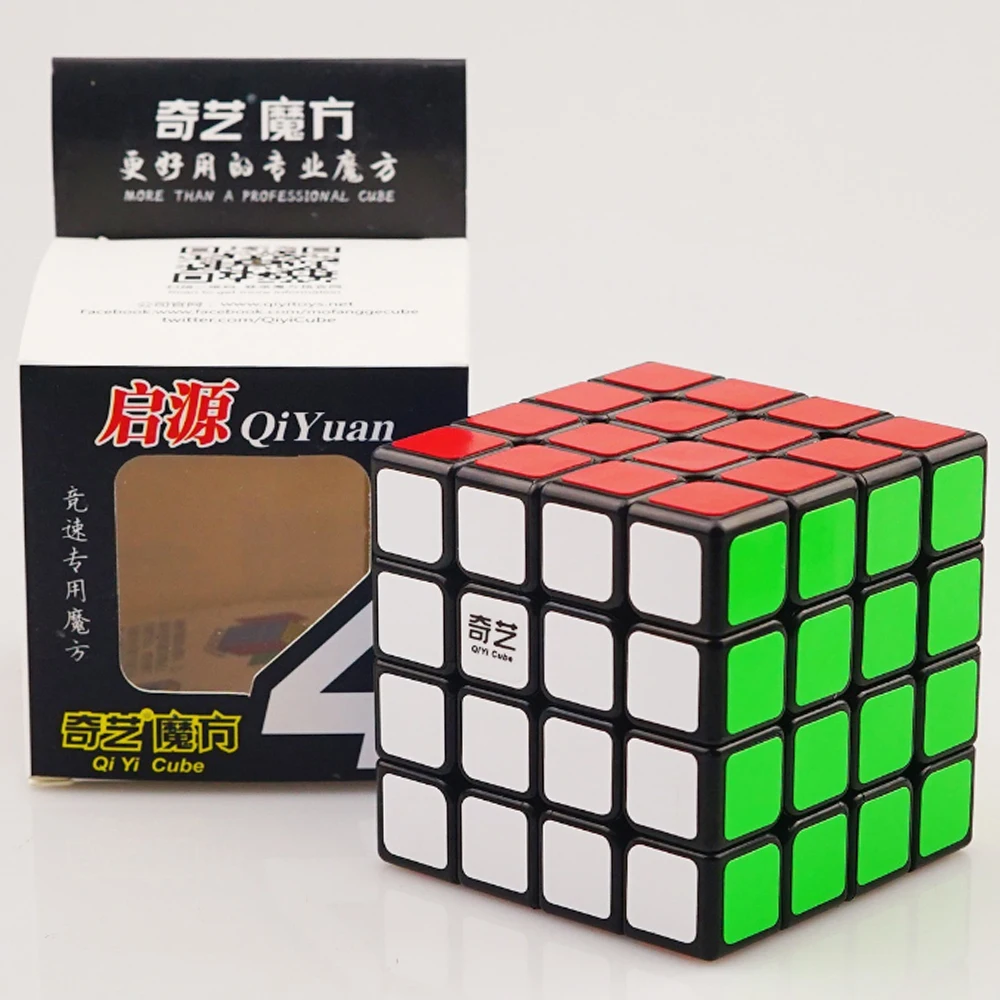 4 слоя QiYi's Magic Cubes 4*4*4 Скорость на 4x4x4 куб игрушка для взрослых детей профессиональные четыре Cubo Megico наклейки