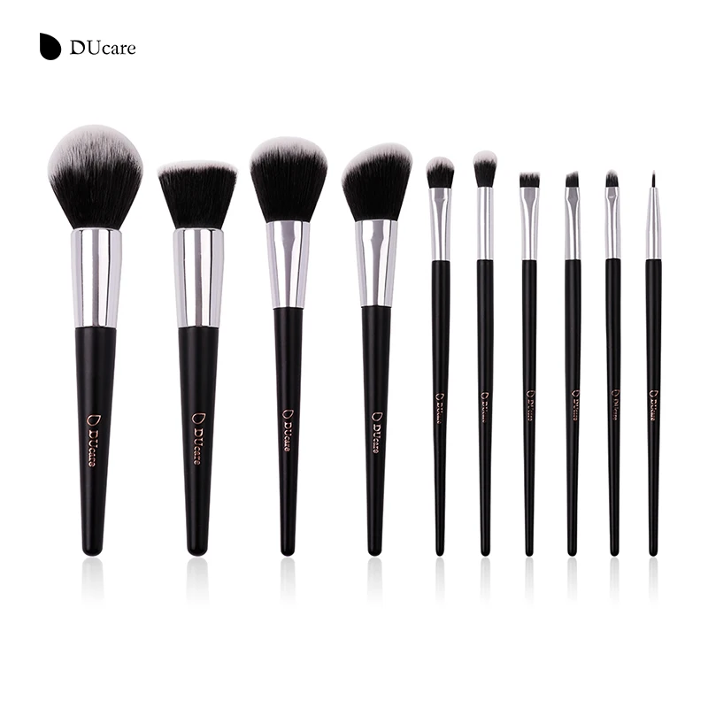 DUcare 10 шт. набор кистей для макияжа Пудра Тени век Make Up кисти синтетические волосы