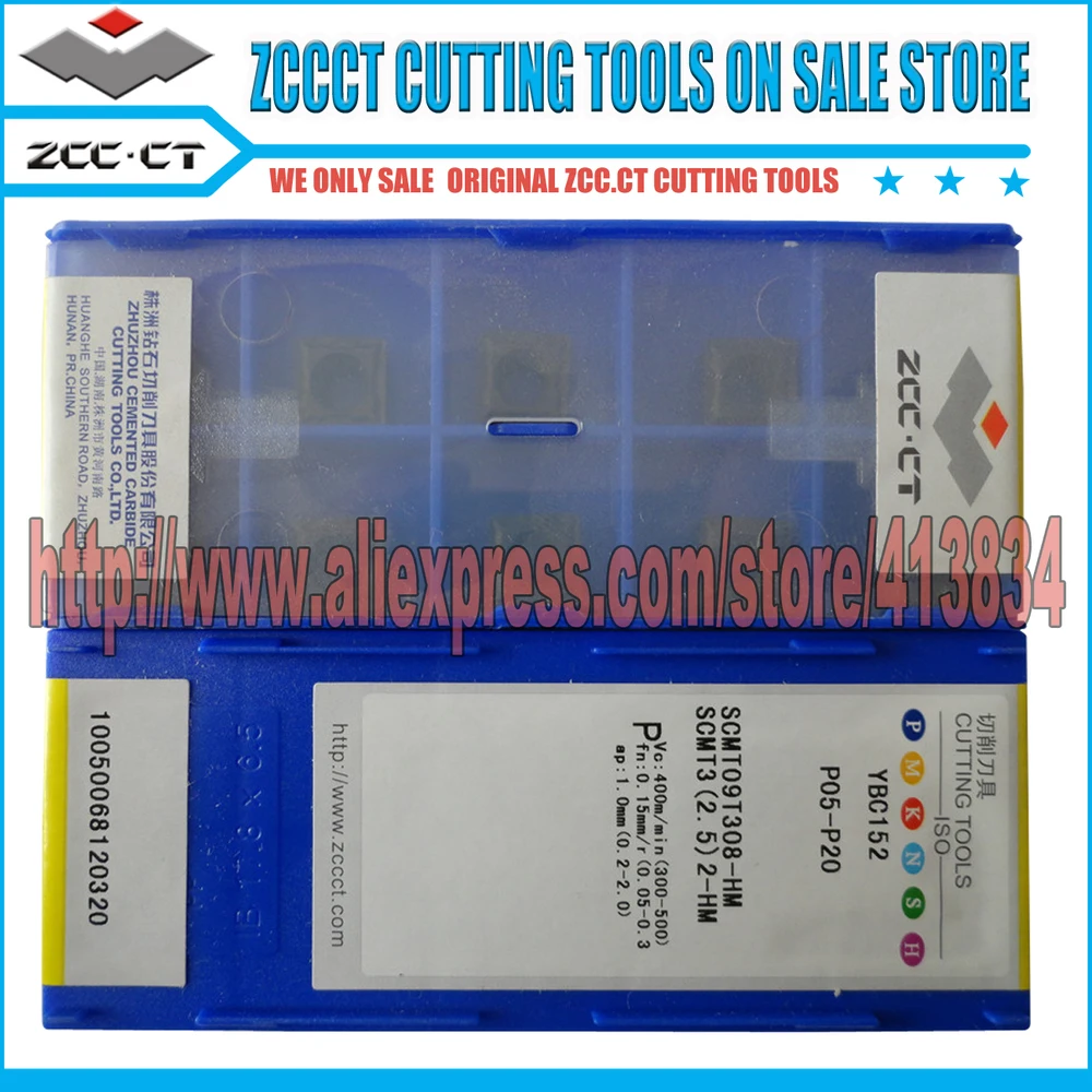 

10pcs SCMT Iinsert SCMT09T308-HM YBC152 SCMT09 SCMT09T308 ZCCCT insert ZCC.CT Carbide CNC Cutting Tools Turning Inserts