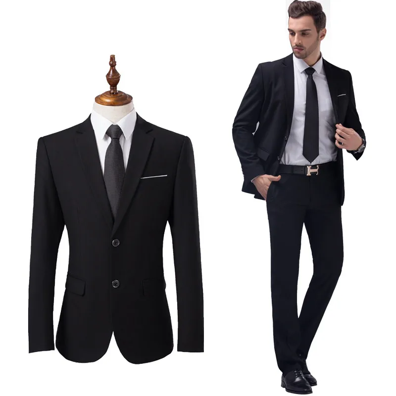 ( Jackets + Pants ) 2018 New Groom Wedding Suit Suits Men's High-end Fashion Formal Business Suits Male Casual Suit Set Blazer