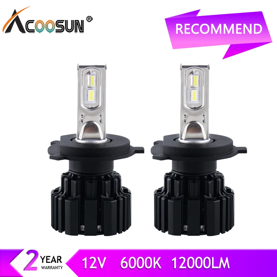Acoosun Led H4 H7 автомобильные фары лампы 12 В 6000 k 12000Lm Автомобильные противотуманные H11
