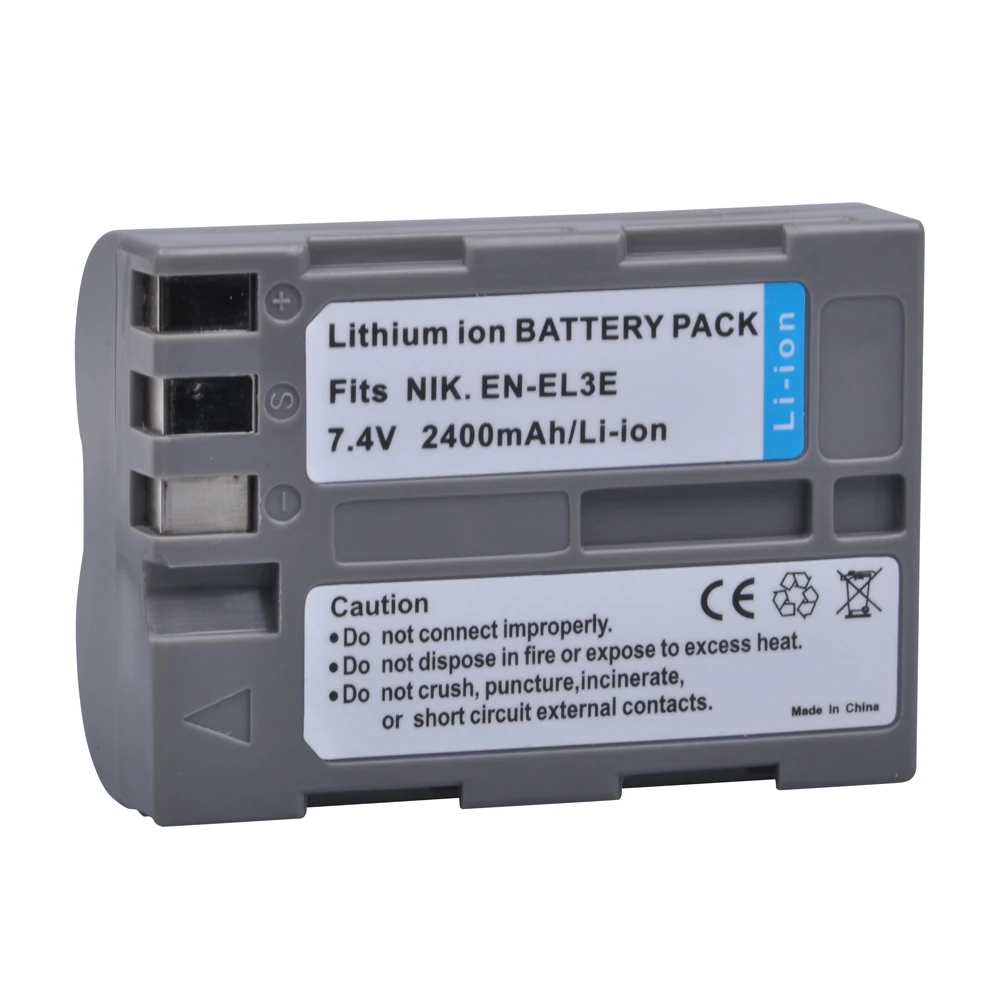 1x2400 mAh EN EL3E EL3e батарея ENEL3E + двойное зарядное устройство USB для камеры Nikon D30 D50 D70 D80