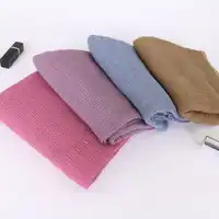 Ladies Solid Crinkle soft hijab scarf muslim Pleat scarves cotton wraps shawls stretchy headband long scarves 180*90cm 18 color