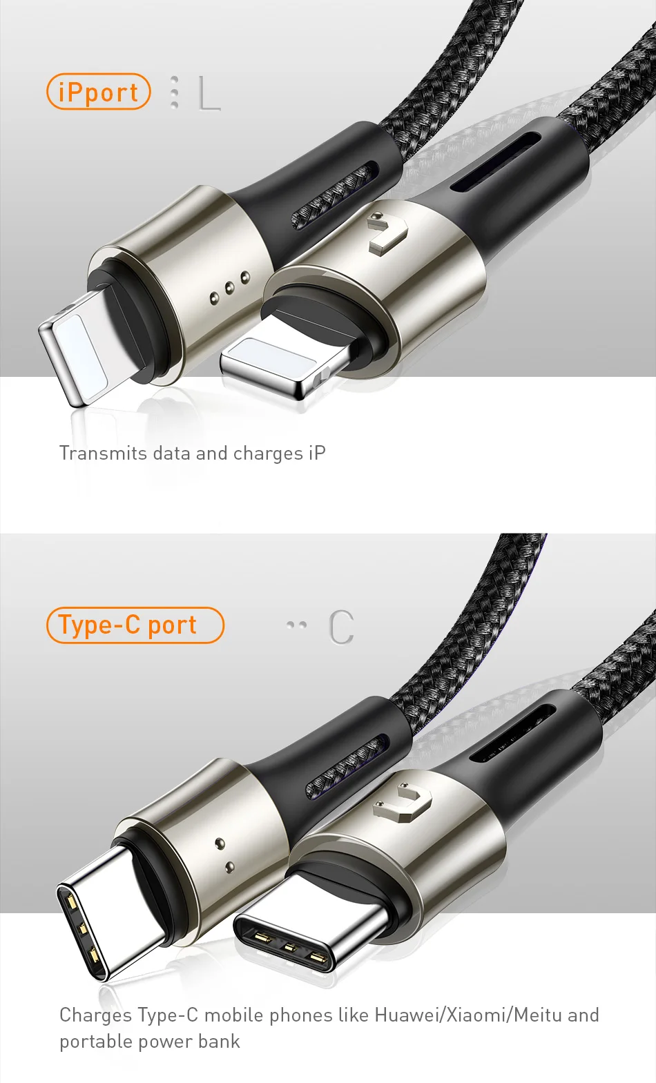 3 в 1 usb кабель зарядного устройства для iPhone8 samsung huawei xiaomi usb зарядный кабель для apple светильник с разъемом микро usb кабель type c Android