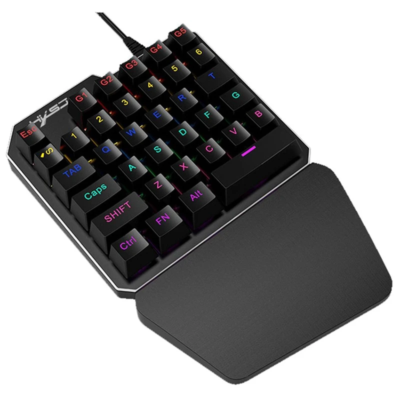 J100 + A869 клавиатура и мышь комплект 35 клавиш мини Usb проводной 3200 точек/дюйм 7 кнопок светодиодная оптическая игровая клавиатура мышь комбо