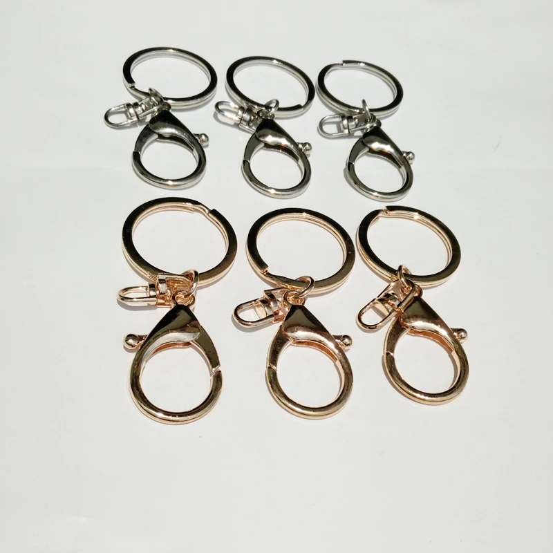 

1Pcs Metal Key Chains & Key Rings Round Gold / Rose Gold / Chrome Plated Lobster Clasp Keychain Bag Buckles YS17