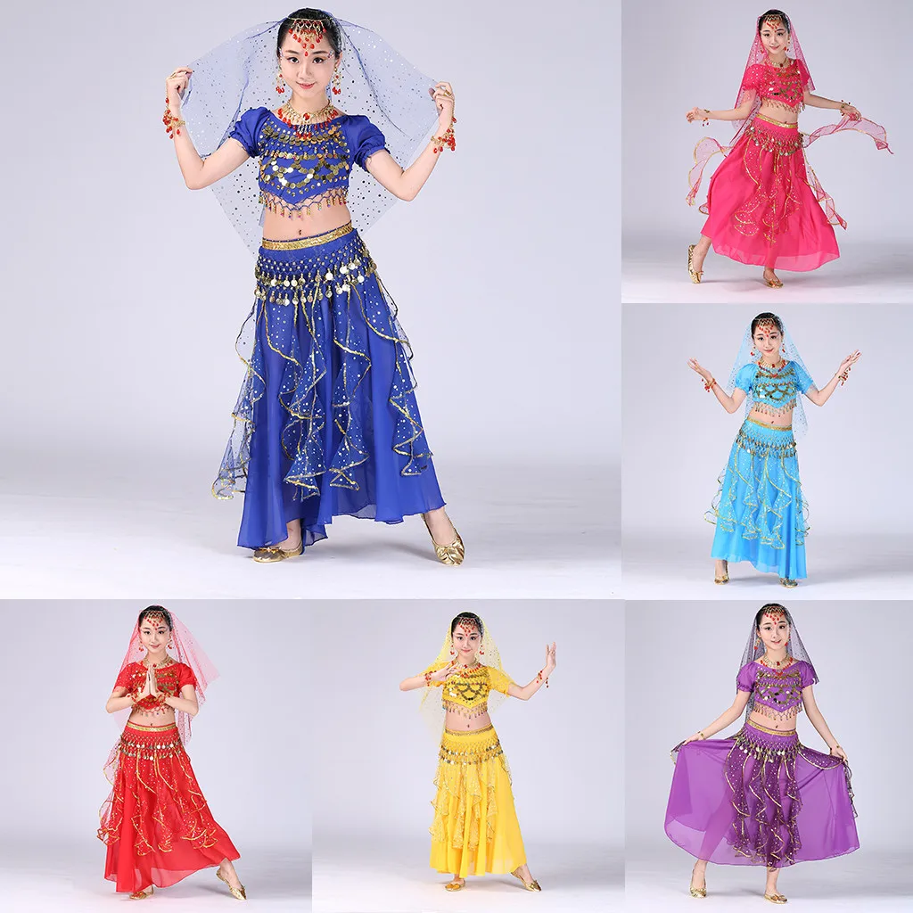 

Kids Belly Dance Costumes Set Oriental Dance dress Children Dresses India Belly Dance Clothes Child Kids Indian clothes set