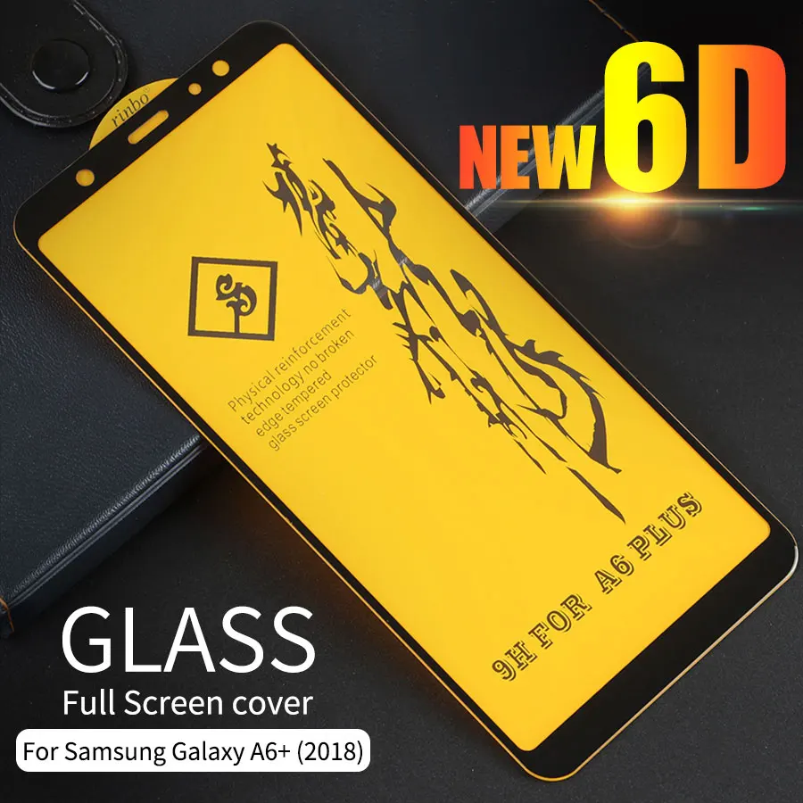 WOLFPSYCH 6D полное покрытие закаленное Стекло на для samsung Galaxy A6 плюс 2018 полный клей