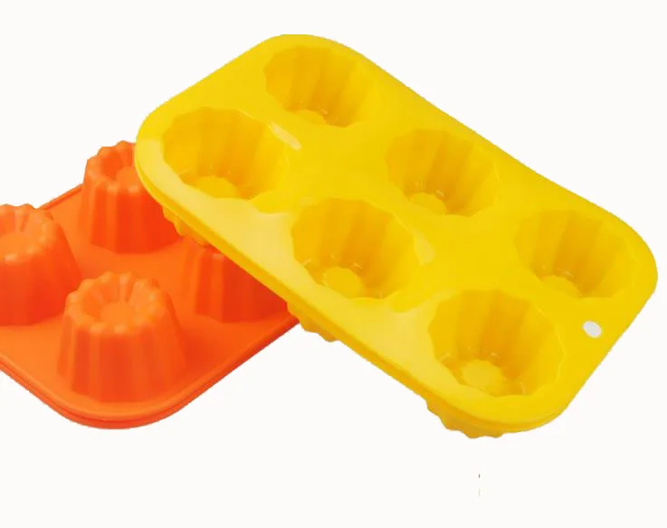 Silicone Jelly Pudding Cup Cake Mold Soap Mold 6 Flowers Flexible Mold