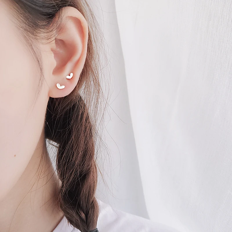 SE-E9052 E5826 LBLS Earings Real 925 Sterling Silver Earrings Small Heart Jewelry Stud Earrings Silver Earrings for Girls Women Kids Lady Female 6