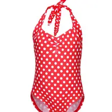 Милый цельный купальник для маленьких девочек, купальник бикини, купальник Танкини, одежда в горошек, летние купальники, купальный костюм 2-7Y
