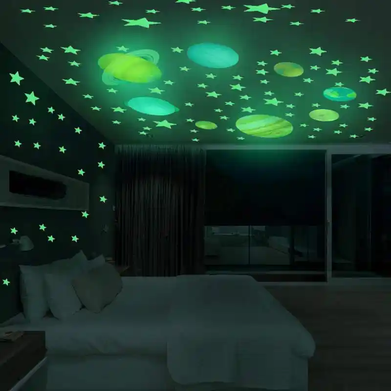 Stars Planets Luminous Wall Stickers Solar System Fluorescent Wall