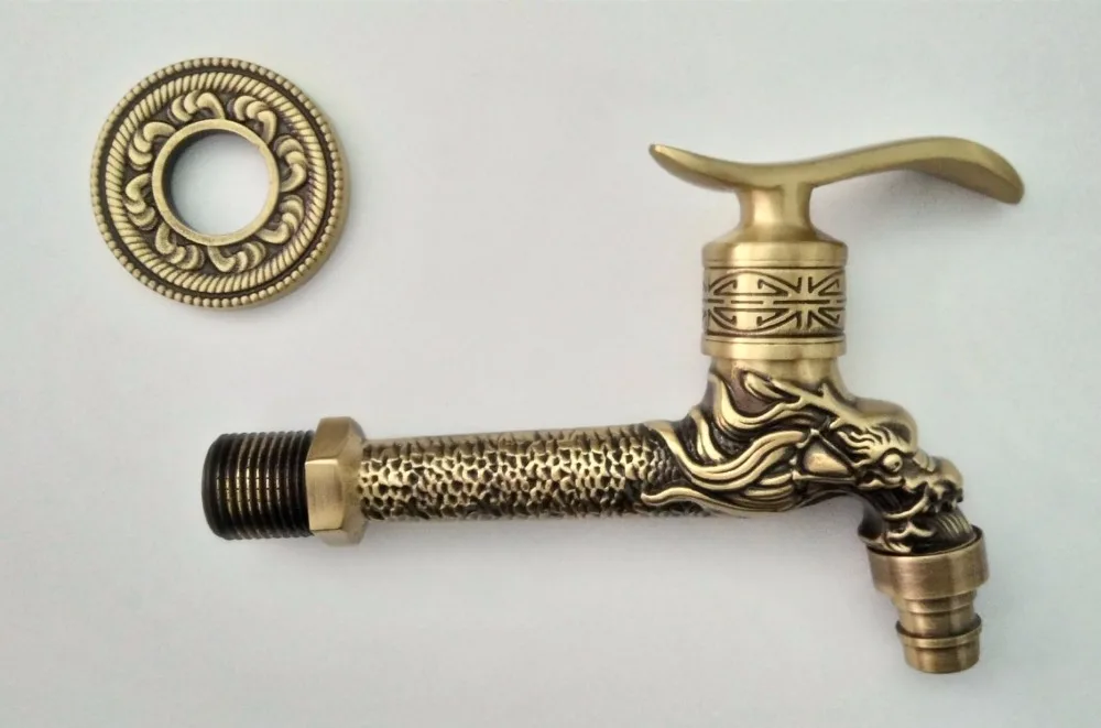 Antique bronze Dragon carved tap  faucet Garden Bibcock washing machine faucet outdoor faucet for Garden