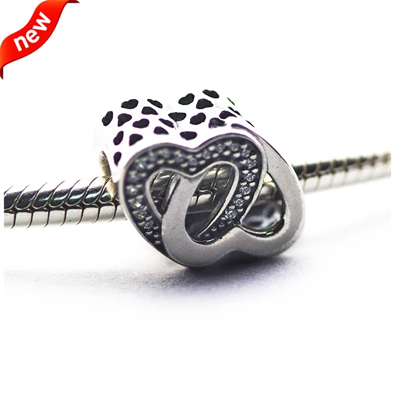 Dijes pulseras CKK, dijes de amor entrelazados con circonita cúbica transparente, joyería de plata esterlina 100% 925, envío gratis|charm bracelet|charm bracelet charmscharm charm - AliExpress