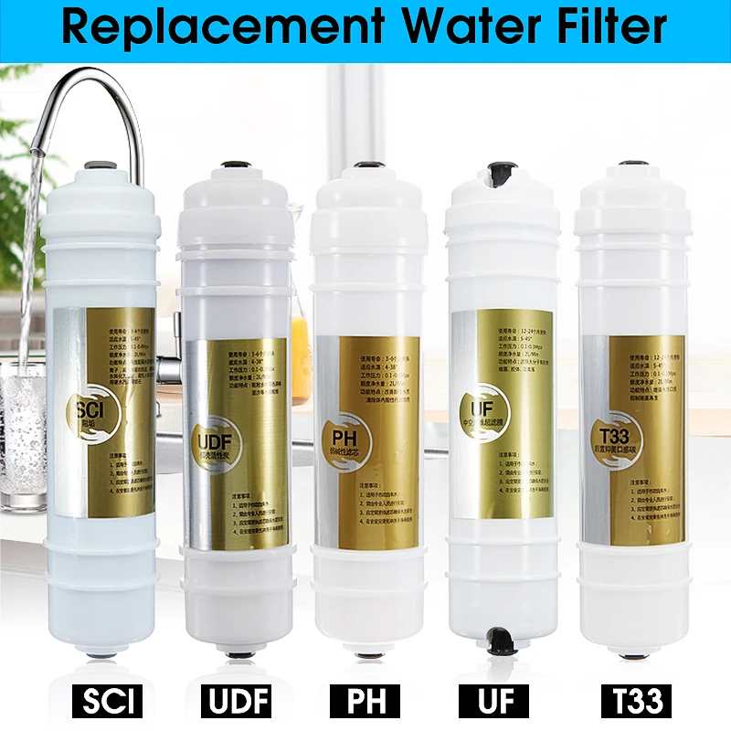 1 шт. Сменный фильтр для воды PP T33 PH UDF UF фильтр для 5 фильтр для воды очиститель очистка система обратного осмоса
