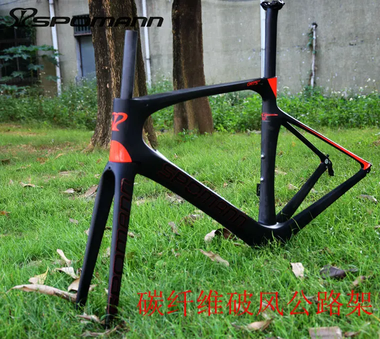 Perfect Newest 3 colors SPOMANN Racing 700C Road bike matte UD full carbon fibre bicycle frames+fork+seatpost+headsets+BB Free shipping 0