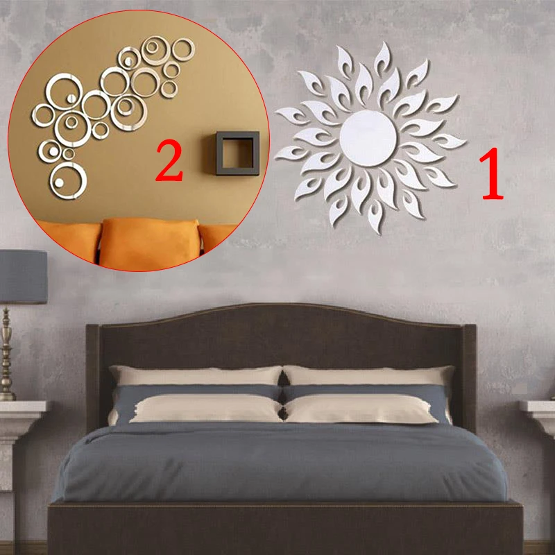 3D Cute Mirror Designed Craft Kitchen Livingroom Home Decor Wall Sticker