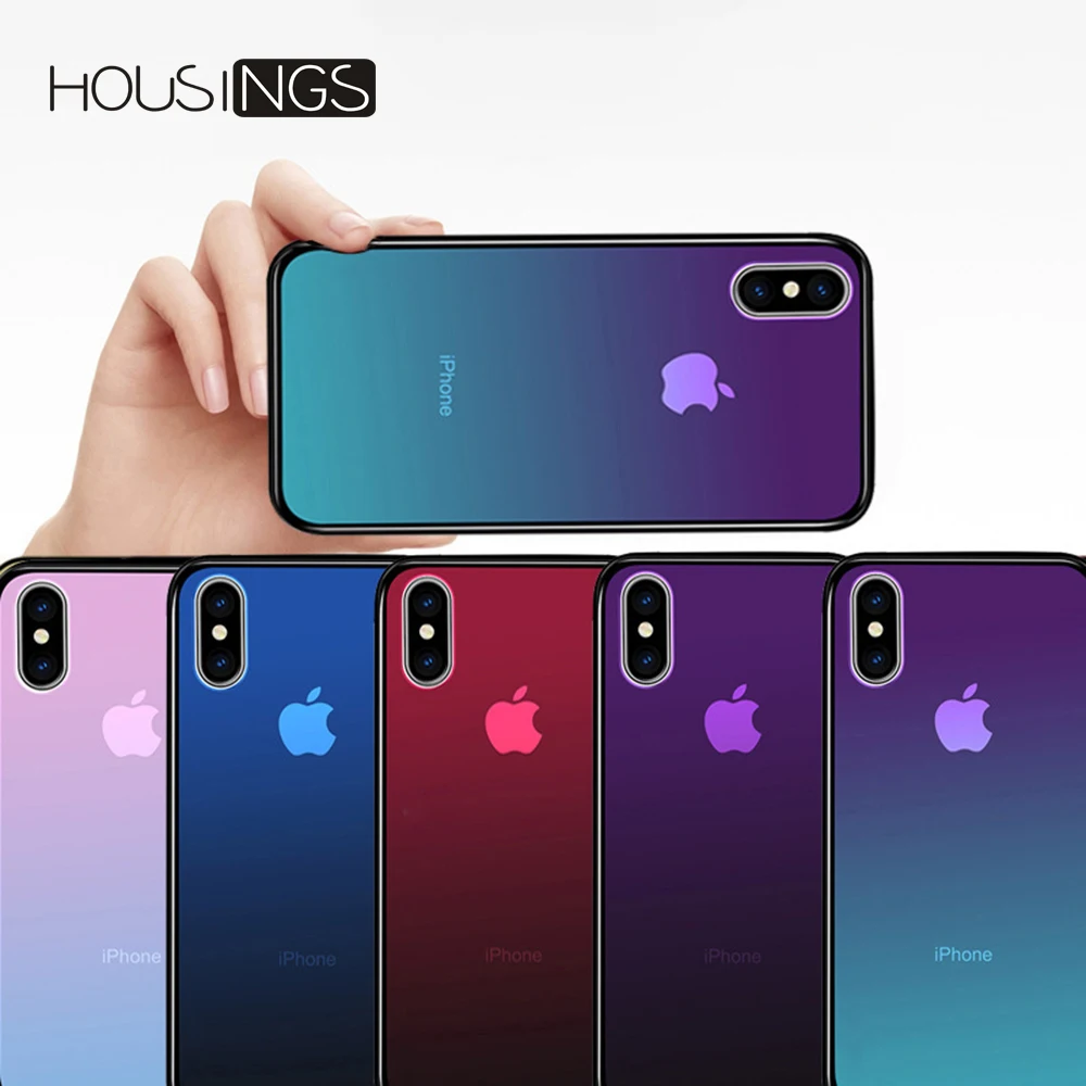 Закаленное стекло HD Градиент Жесткий Чехол для Iphone X 8 7 6 S Plus XR XS максимальный