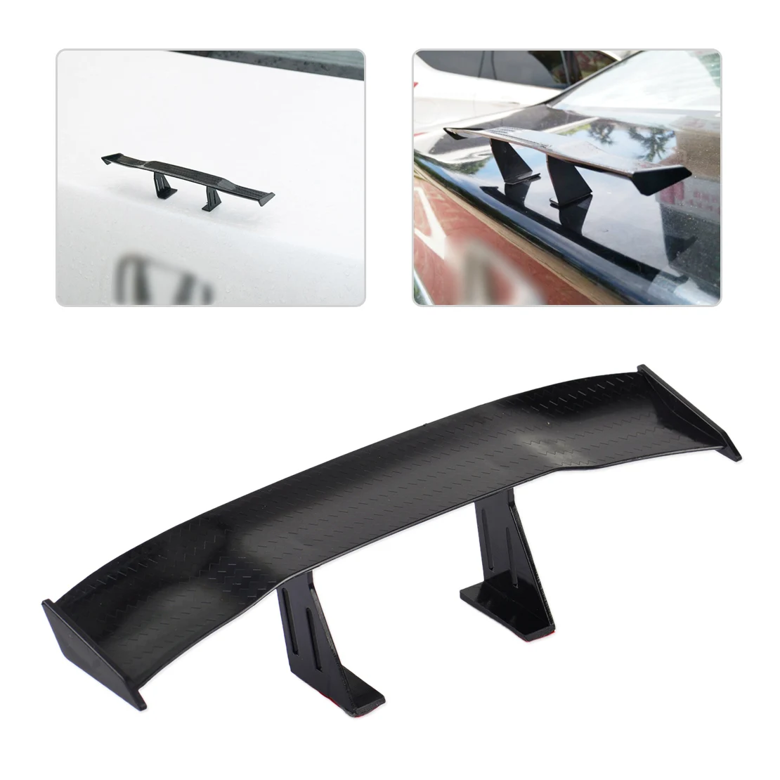 

DWCX 17cm Car Black Carbon Fiber Car Mini Rear Tail Wing Texture Mini Spoiler Decoration For VW Audi BMW Mazda Hyundai Chevrolet