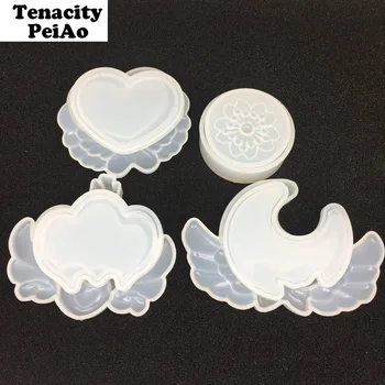 

Diy Epoxy Storage Box Resin Molds 4 Styles Love Moon Crown Cherry Blossom Mold Silicone Mold