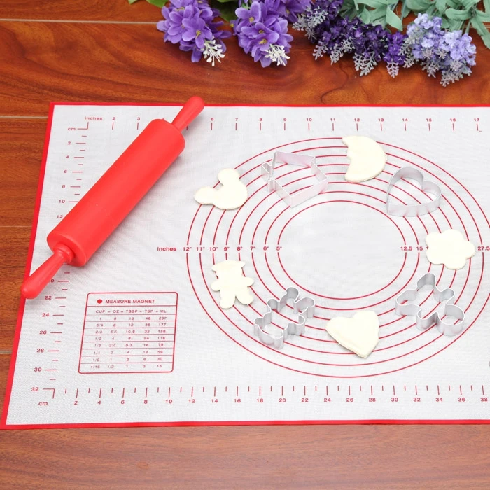 

60*40cm Baking Sheet Rolling Dough Pastry Cakes Bakeware Liner Silicone Mat Paste Flour Table Pad Kitchen Cooking Tools