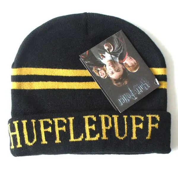 Сенсорные перчатки шапка с наушниками Гриффиндор/Слизерин/Hufflepuff/Ravenclaw перчатки шляпа Хэллоуин Рождественский подарок - Цвет: Hufflepuff hat