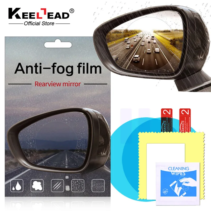 

2Pcs Car Anti Water Mist Film Anti Fog Nano Coating Rainproof Rearview Mirror Window Protective Film 9.5cm in Diameter
