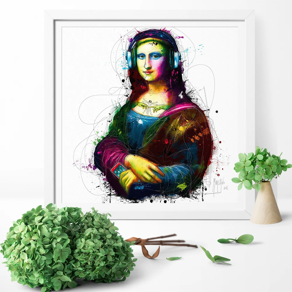 Граффити стена Watercolorful Мона Lisa'S песня Художественная печать холст картина
