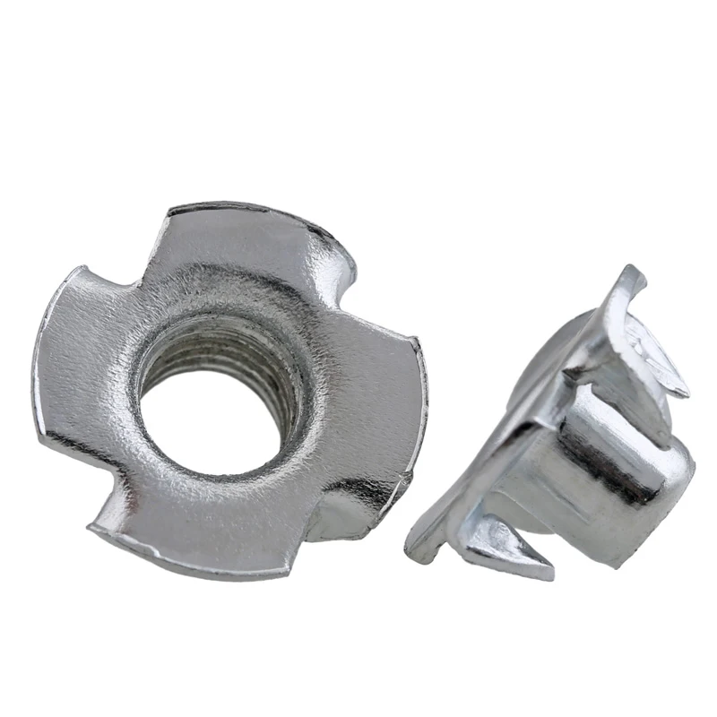 Surtido Tuercas de 4 Puntas M3 M4 M5 M6 M8 Rybtd Tuercas de Cuatro Puntas Tuercas en T Zinc Fijaci/ón para Muebles 90 piezas Roscadas M/étricas