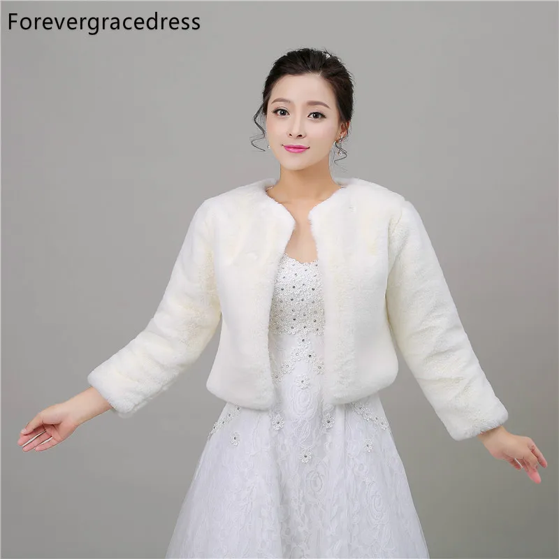 Новинка от Forevergracedress реальные фотографии зимняя Свадебная накидка из
