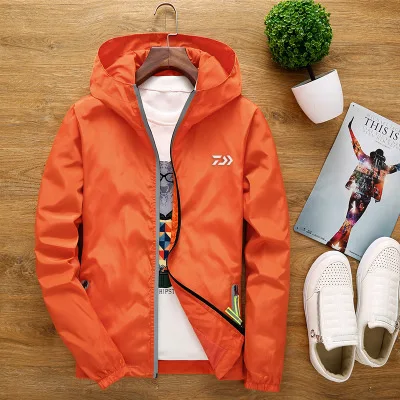 Уличная весенне-осенняя куртка больших размеров для мужчин и женщин ветровка для пары Светоотражающая одежда для рыбалки походная одежда для кемпинга - Цвет: Оранжевый