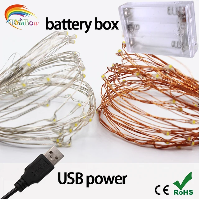 20 50 100 Led Usb Battery Operated Copper Wire String Lights 20 50 100 Led Usb Battery Operated Copper Wire String Lights Christmas Starry Fairy For Garland Party Wedding Decoration