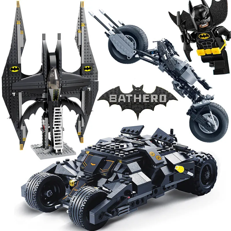 

Super Hero Batman and Joker Batwing Legoed Model Building Blocks for Children Boy Game Toy Technic Bricks