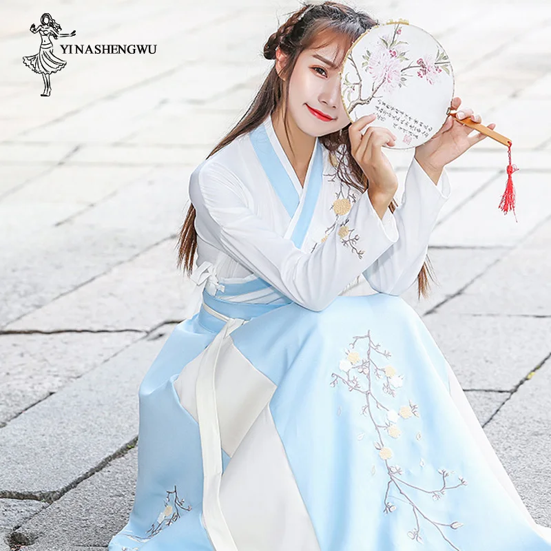 Женское платье Hanfu женские с баской костюм ханьфу Сказочная юбка свежая и