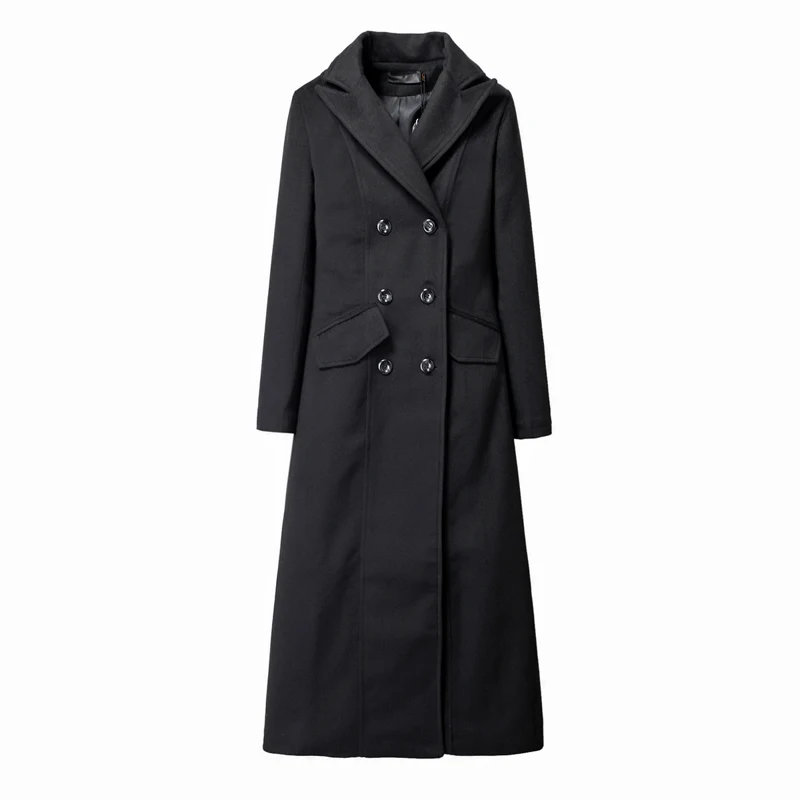 Cachemire Femmes vent Double Veste Femme Pardessus À Nouveau Boutonnage Mode Coupe Faux Hiver Laine Automne Manteau Tranchée Long wN80nm