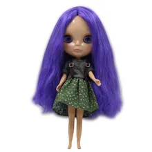 Blyth нормальное тело 1/6 Обнаженная кукла длинные фиолетовые волосы BJD licca ледяной загар кожа DIY игрушка Подарки No.230BL0727