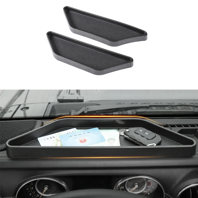 Negro del tablero de instrumentos del coche caja de almacenamiento de plástico ABS de los organizadores para Jeep Wrangler JL 2018 ilimitado + Interior partes molduras Negro del tablero de instrumentos del coche caja de almacenamiento de plástico ABS de los organizadores para Jeep Wrangler JL 2018 ilimitado + Interior partes molduras