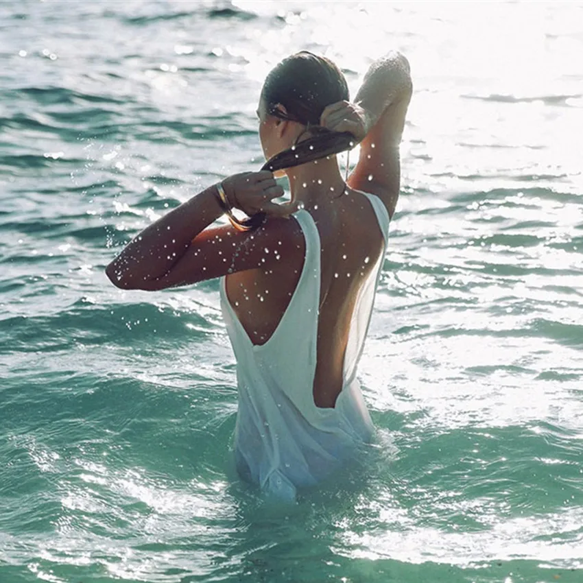 Beach Dress Bikini Cover Up Long Low Back Bikinis Dresses 2017 Chiffon