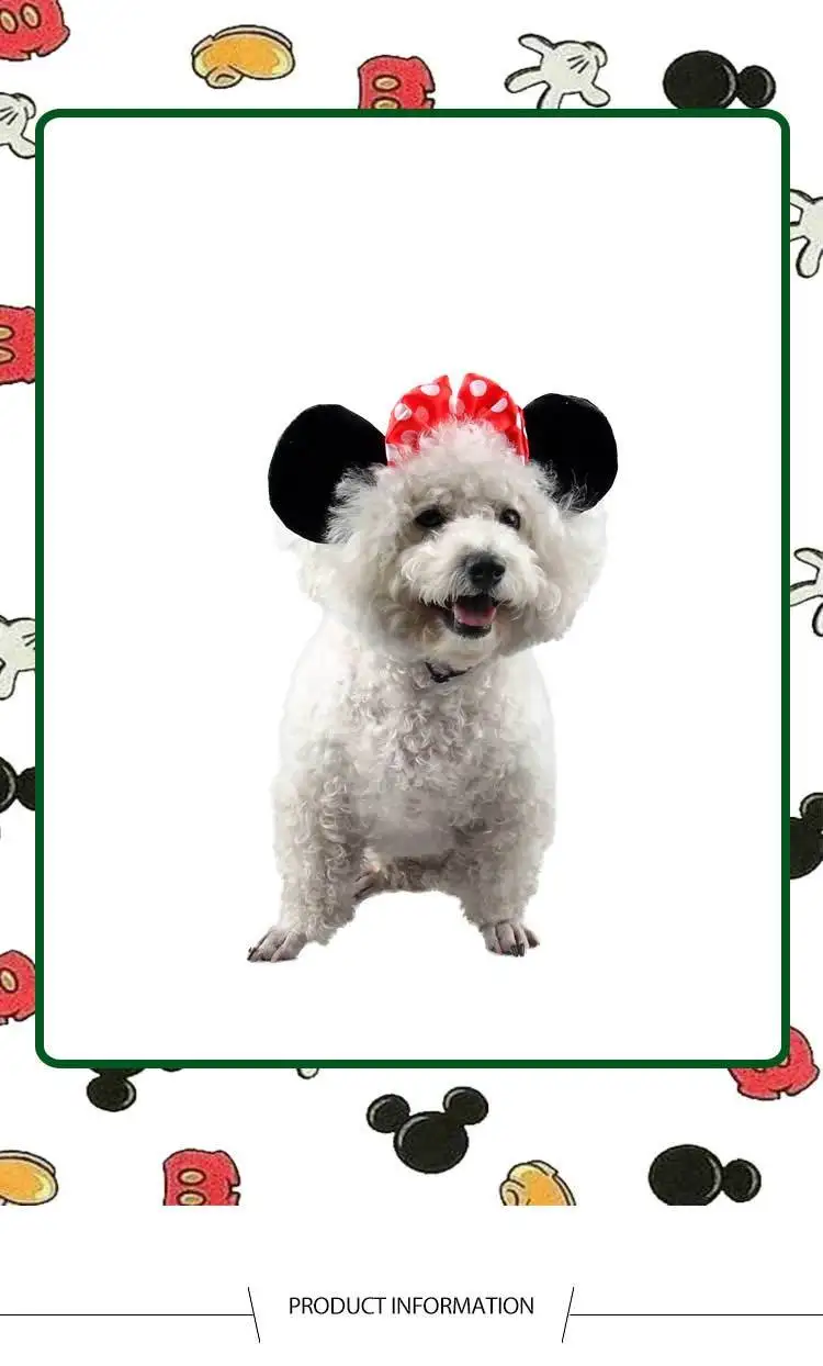 Собака Accssory супер милая шляпа Микки Мауса для Тедди Шнауцер бишон фризе