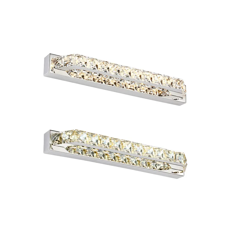 56 سنتيمتر الكريستال جدار الحمام ضوء 14 واط SMD 2835 LED مرآة الجبهة مصباح حمام جدار الشمعدانات الفولاذ المقاوم للصدأ 110 فولت/220 فولت AC