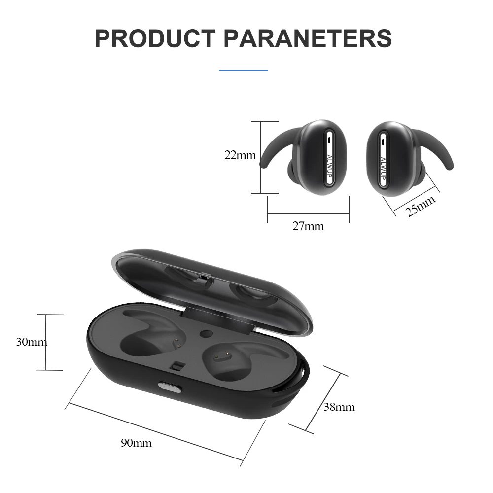 Mini Hidden Bluetooth Dual Stereo Wireless In Ear Earphones With Charging Power Storage Box For Smartphones